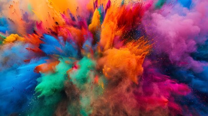 Vibrant Colorful Powder Explosion Abstract Art