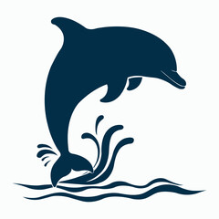 Whale silhouette vector illustration template.