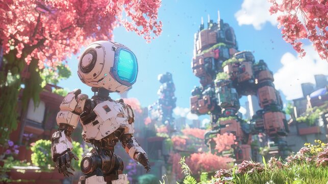 Digital Friendship - A Character and Their AI Companion in the Vibrant Video Game World