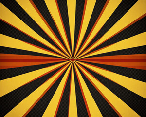 Obraz premium Vibrant rays of orange and yellow radiate from central point, creating dynamic and energetic background. contrasting colors evoke sense of warmth and excitement