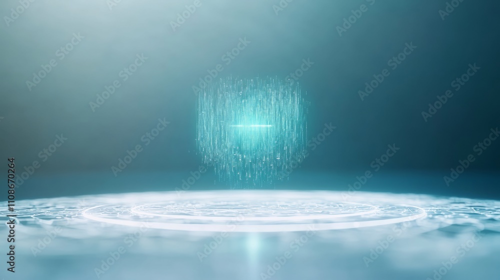 Aufkleber futuristic holographic interface displaying digital innovation