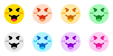 Fototapeta premium Editable happy cute face expression emoticon vector icon. Part of a big icon set family. Part of a big icon set family. Perfect for web and app interfaces, presentations, infographics, etc