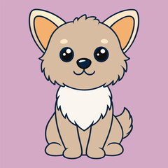 Cute Cartoon Maltese Shih Tzu Dog isolated Design