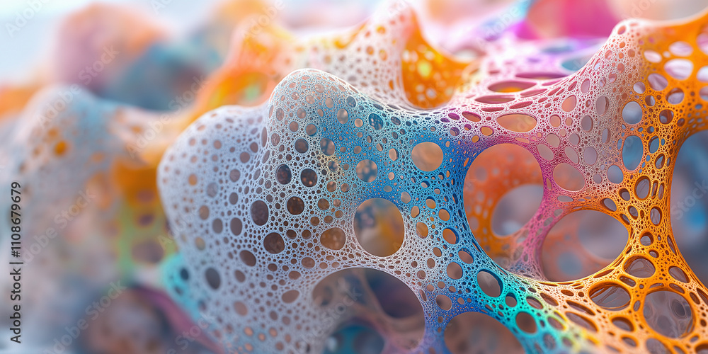 Aufkleber material science polymers properties concept. a detailed image depicting the molecular structure and