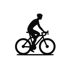 Obraz premium Silhouette of a cyclist in motion.