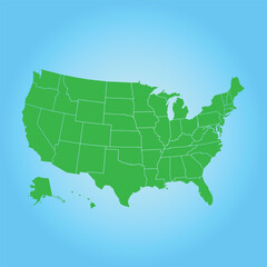 Fototapeta premium United states of america vector map, editable blank vector map of USA
