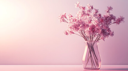 Fototapeta premium Delicate Pink Floral Arrangement in Vase