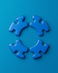 Fototapeta premium symbolic conceptual management concept. Seamless Teamwork Integration: Puzzle Pieces Fitting Perfectly Together