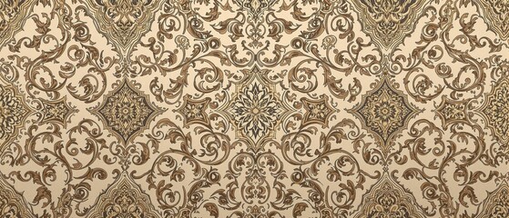 Antique Victorian wallpaper with intricate geometric pattern, dirty, detail, nostalgic
