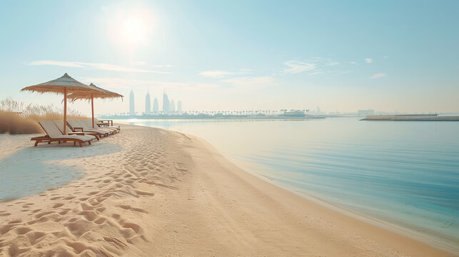 Al Mamzar Beach Park: Capture the serenity of Dubai�s Al Mamzar Beach Park, with pristine sands and tranquil waters.