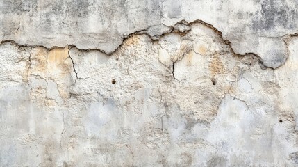Weathered concrete wall displaying signs of age and deterioration, emphasizing the oldness and brokenness. An ideal backdrop for creative projects, with ample copy space.
