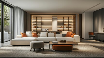 Fototapeta premium Skilled Worker Fixing Drywall Cracks in Modern Interior Design