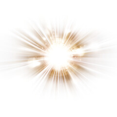 Obraz premium Transparent Yellow Sunlight Lens Flare Effect