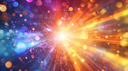 Fototapeta premium Abstract Colorful Light Burst Bokeh Background