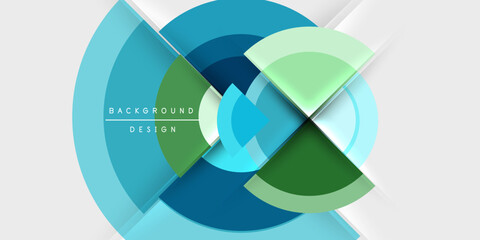 Obraz premium Circle and semi circle geometric background. Vector Illustration For Wallpaper, Banner, Background, Card, Book Illustration, landing page