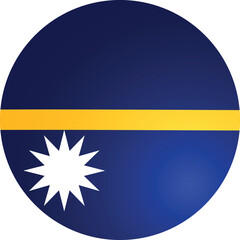 Nauru Round Flag Vector