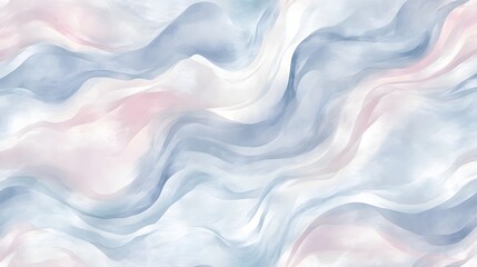 Fototapeta premium Abstract Watercolor Waves in Pastel Blues and Pinks