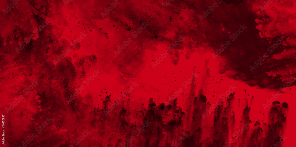 Aufkleber red horror scary background. abstract watercolor red grunge background painting. dirty rustic fire r