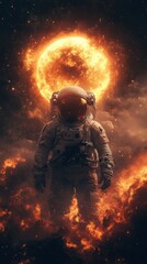 Astronaut Standing on a Mysterious Alien Planet