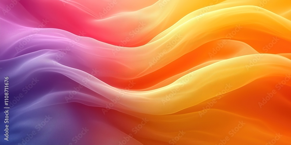 Aufkleber vibrant abstract waves of color blend seamlessly in a flowing pattern.