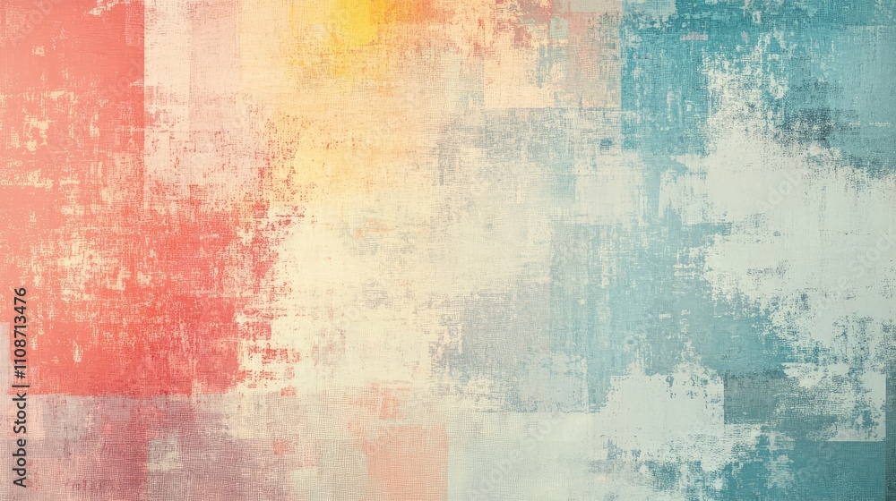 Poster a weathered pixel texture with distressed edges and soft colors, reminiscent of early video game
