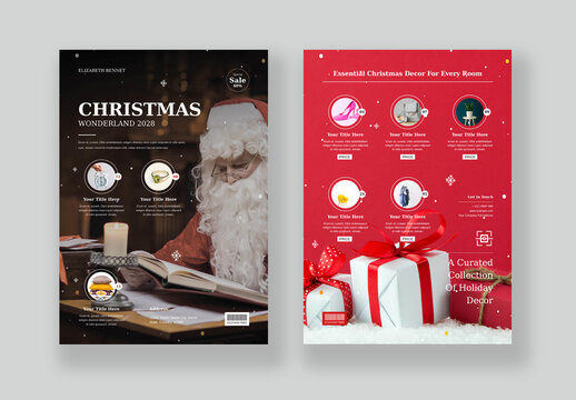 Christmas Catalog Flyer Template Layout