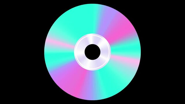 CD or DVD disc looping animation on transparent background with alpha channel