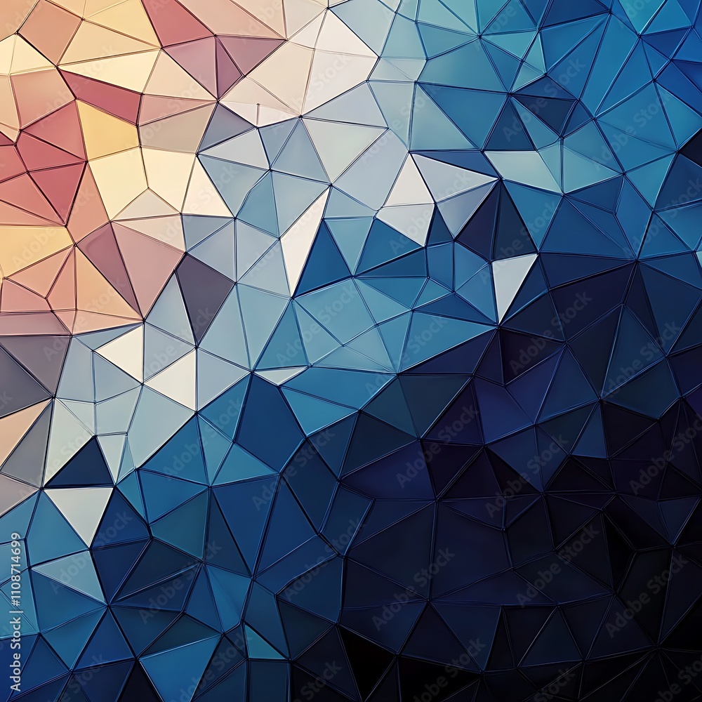 Poster abstract background with triangles, generative ai