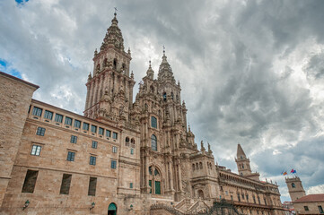Fototapeta premium Santiago de Compostela is the capital of the Galicia region in northwestern Spain. It is known as the culmination of the Camino de Santiago pilgrimage route.