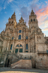 Fototapeta premium Santiago de Compostela is the capital of the Galicia region in northwestern Spain. It is known as the culmination of the Camino de Santiago pilgrimage route.
