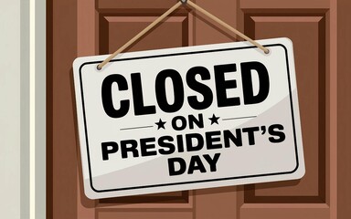 Obraz premium Closed on President's Day Door Sign