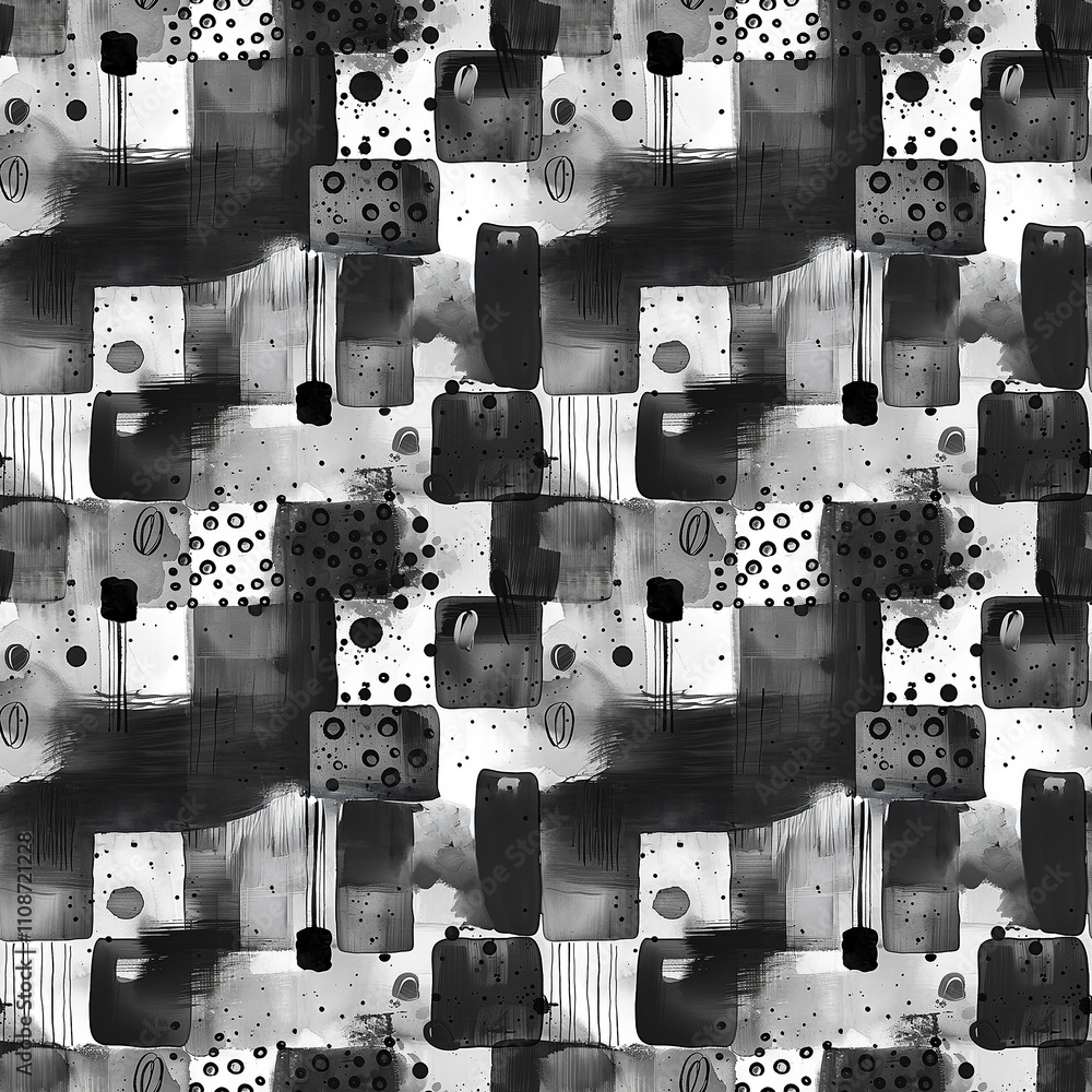 Poster modern monochrome abstract pattern with seamless design for creative projects