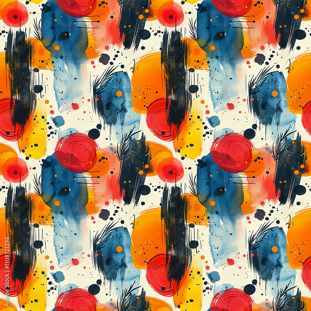 Poster vibrant abstract seamless pattern bursting with color and artistic flair