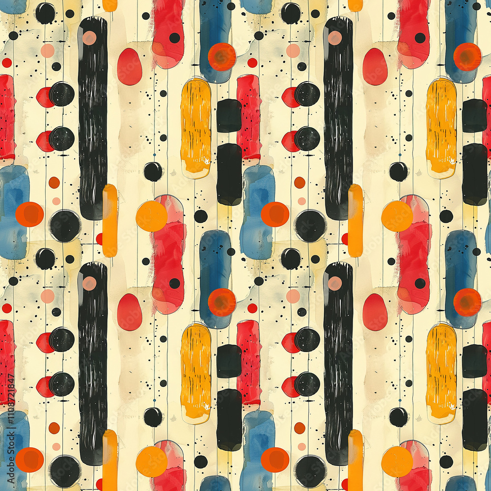 Poster colorful abstract shapes create a seamless pattern bursting with creativity and depth