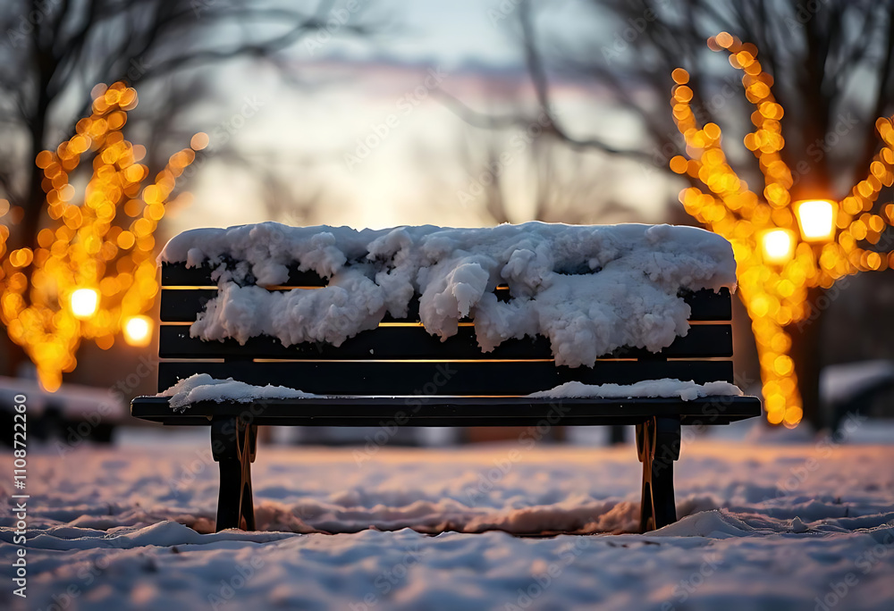Fototapete christmas winter background with snow and blurred bokeh.merry christmas and happy new year greeting 
