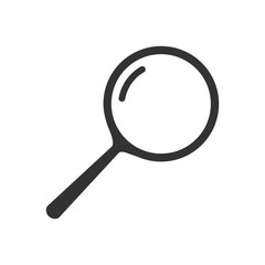 Magnifying search loop icon flat style vector illustration.