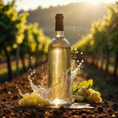 photogenic presentation of wine bottle