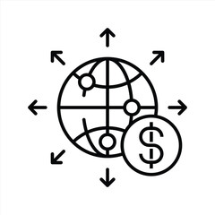 global business icon set. containing global financial, global economy icon. vector illustration