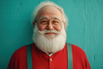 Older man with white beard and glasses playing chess in the park with intense focus, surrounded by autumn leaves on a sunny day.