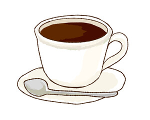 シンプルなホットコーヒーのイラスト