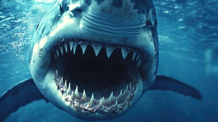 Naklejka premium Great White Shark Underwater