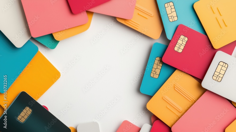 Poster multiple credit card icons arranged in a circle, representing various payment options accepted by a 