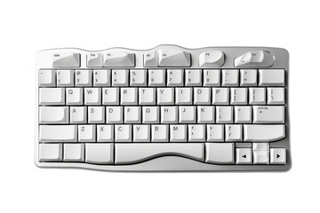 Compact keyboard designed for ergonomic use suitable for office and home environments