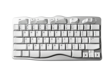 Compact keyboard designed for ergonomic use suitable for office and home environments