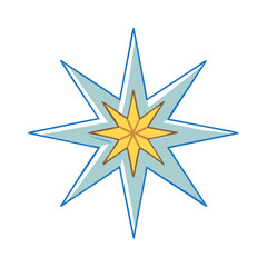 Obraz premium bethlehem star vector icon, christmas vector illustration - simple illustration of abethlehem star, symbolizing holiday celebrations and festive spirit. christmas flat illustration.