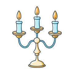 candle holder vector icon, christmas vector illustration - simple illustration of acandle holder, symbolizing holiday celebrations and festive spirit. christmas flat illustration.