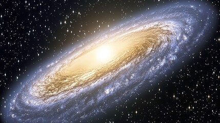 Fototapeta premium Celestial event spiral galaxy outer space astrophotography cosmic environment wide-angle view astronomy concept