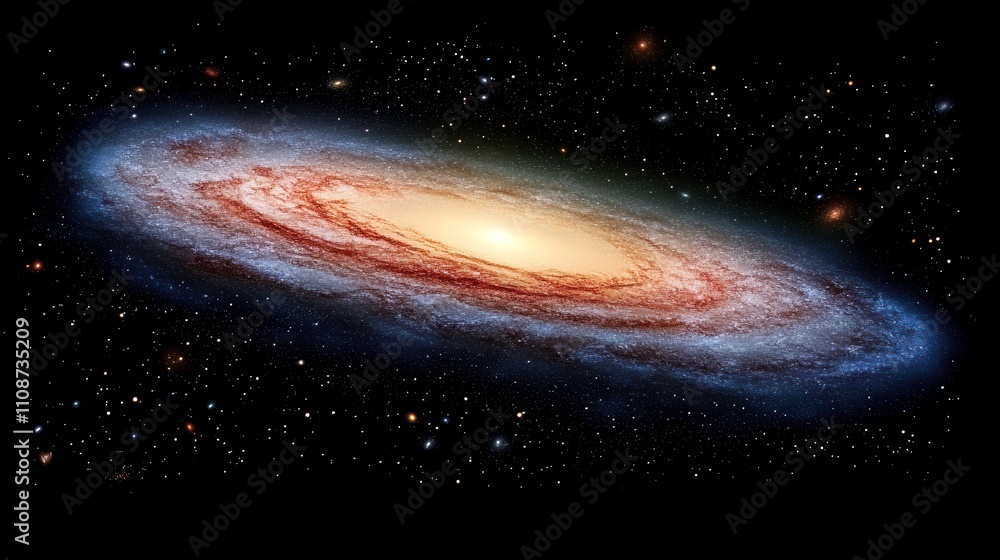 Poster astronomical event observations outer space digital artwork cosmic environment wide-angle viewpoint 