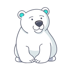 Obraz premium polar bear vector icon, christmas vector illustration - simple illustration of apolar bear, symbolizing holiday celebrations and festive spirit. christmas flat illustration.