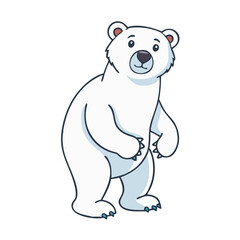 Obraz premium polar bear vector icon, christmas vector illustration - simple illustration of apolar bear, symbolizing holiday celebrations and festive spirit. christmas flat illustration.